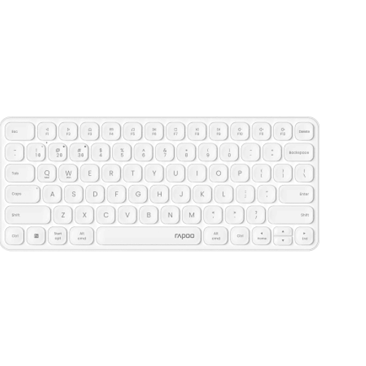 Rapoo 9010M Pack Teclado Compacto + Raton Inalambricos - Bluetooth y 2.4GHz -  Raton 2400 DPI - Autonomia hasta 12 Meses - Color Blanco 1