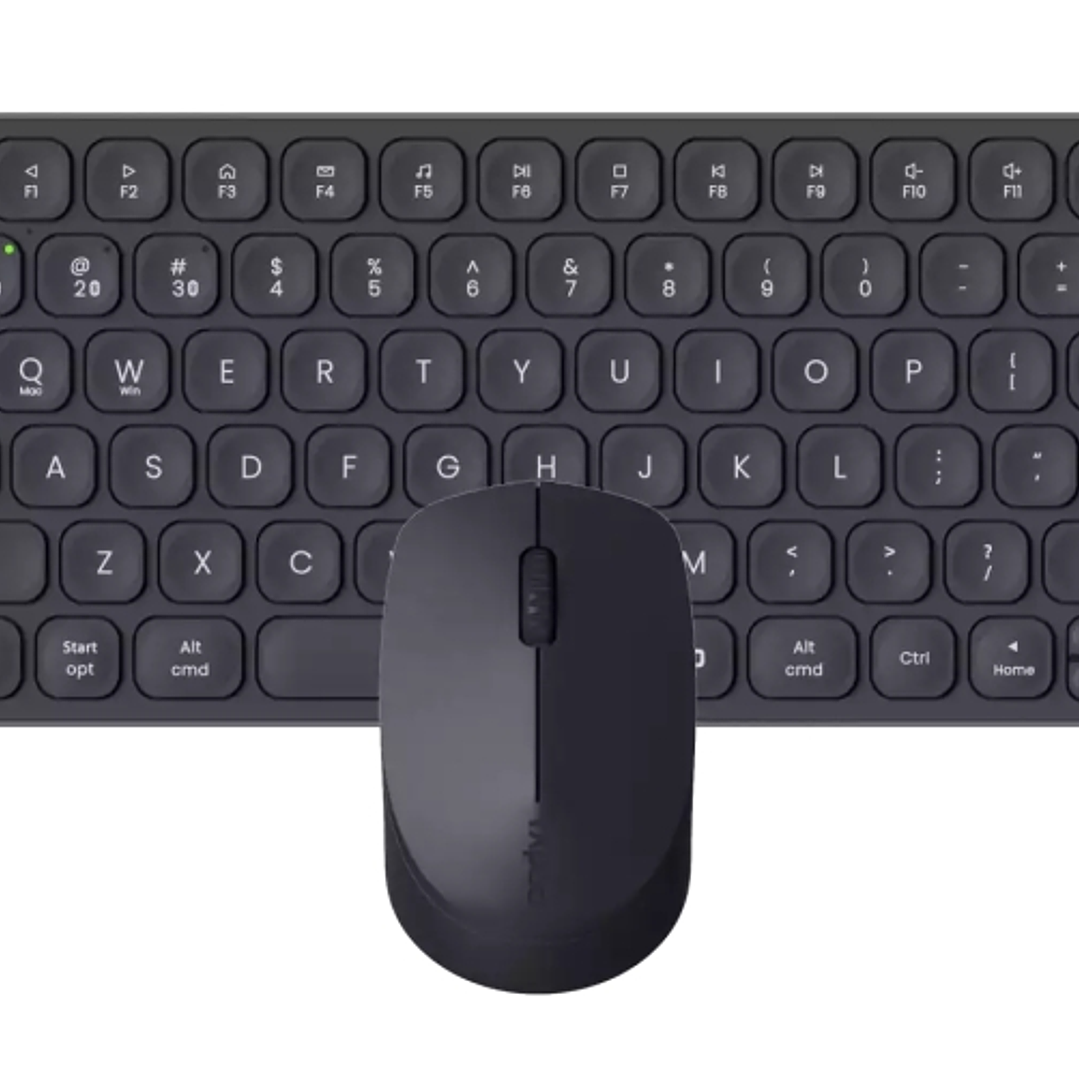 Rapoo 9010M Pack Teclado Compacto + Raton Inalambricos - Bluetooth y 2.4GHz -  Raton 2400 DPI - Autonomia hasta 12 Meses - Color Negro 1