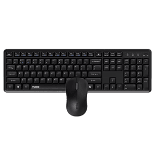 Rapoo 8150M Silent Pack Teclado + Raton Inalambricos - Bluetooth y 2.4GHz -  Raton 1300 DPI - Autonomia hasta 12 Meses - Color Negro