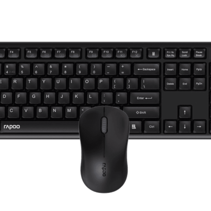 Rapoo 8150M Silent Pack Teclado + Raton Inalambricos - Bluetooth y 2.4GHz -  Raton 1300 DPI - Autonomia hasta 12 Meses - Color Negro 1