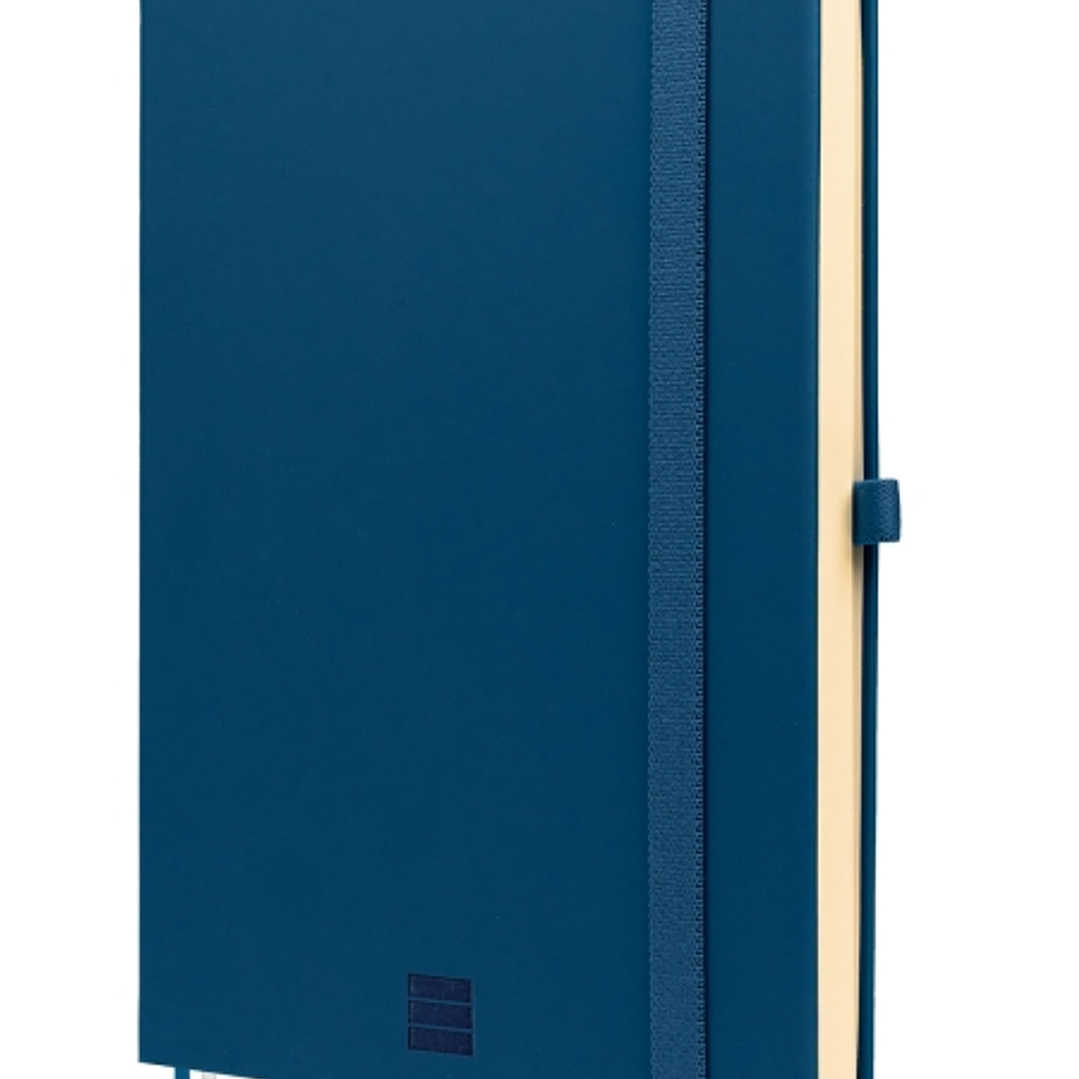 Finocam Nexo Double Cuaderno de Tapa Dura - 144 Hojas - Formato A5 - 148x210mm - Papel Crema de 80g/m2 - Liso - Bolsillo Interior - Cierre con Goma -  1