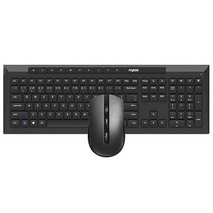 Rapoo 8210M Pack Teclado + Raton Inalambricos - Bluetooth y 2.4GHz -  Raton 1600 DPI - Autonomia hasta 12 Meses - Color Negro