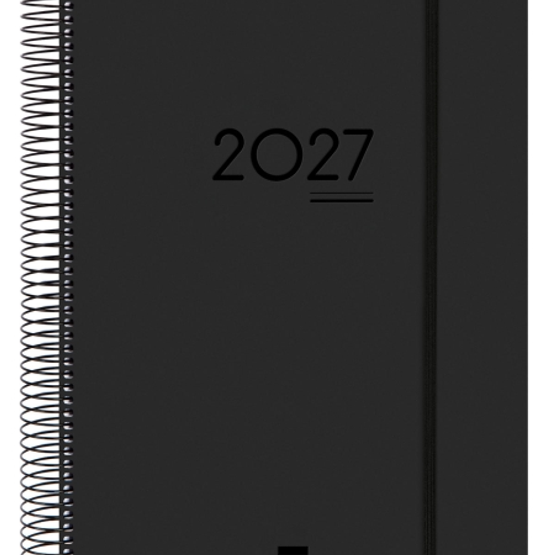 Finocam Ikon Agenda de Espiral Internacional - 16 Meses - 1 Dia por Pagina - Formato E40 - 210x297mm - Tapas de Polipropileno - Papel de 70g/m2 - Goma 1