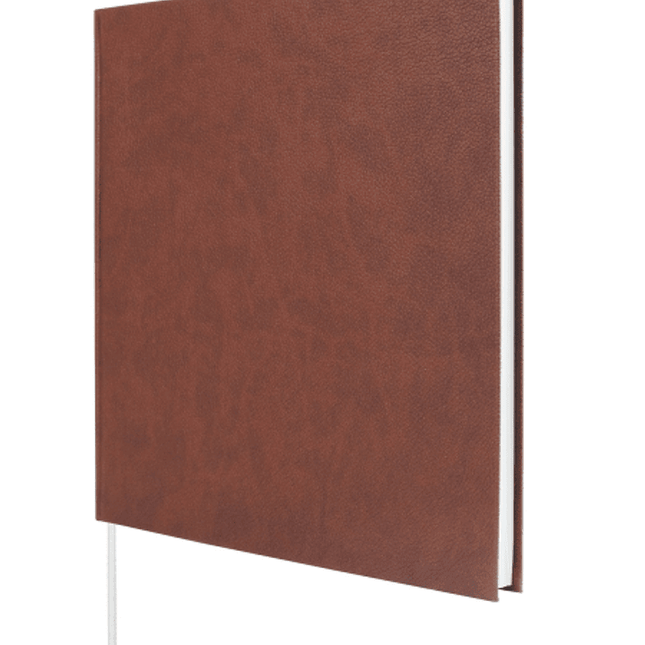 Finocam Event Libro de Visitas para Firmar - 80 Hojas - 250X250mm - Papel Marfil de 120g/m2 - Cubierta Sintetica de Imitacion Piel - Color Marron 1
