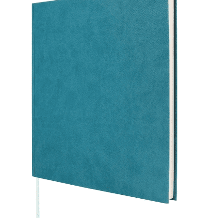 Finocam Event Libro de Visitas para Firmar - 80 Hojas - 250X250mm - Papel Marfil de 120g/m2 - Cubierta Sintetica de Imitacion Piel - Color Azul 1