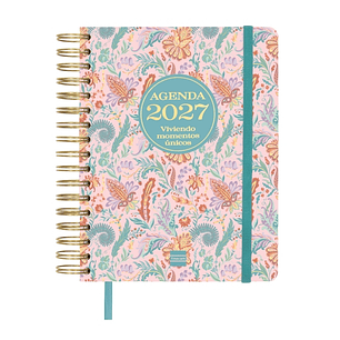 Finocam Vitae Agenda de Espiral - 16 Meses - Semana Vista Horizontal - Formato 4º - 155x217mm - Tapa Dura - Papel de 80g/m2 - Cierre con Goma Elastica