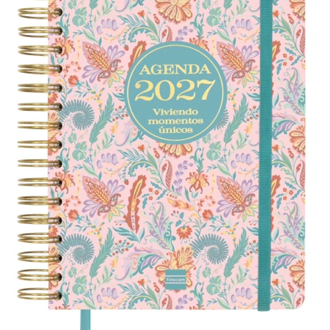 Finocam Vitae Agenda de Espiral - 16 Meses - Semana Vista Horizontal - Formato 4º - 155x217mm - Tapa Dura - Papel de 80g/m2 - Cierre con Goma Elastica 1