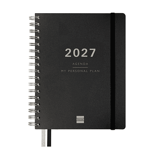 Finocam Tempus Agenda de Espiral - 16 Meses - Semana Vista Vertical - Formato 4º - 155x217mm - Tapas de PP - Papel Crema de 80g/m2 - Goma Elastica - A