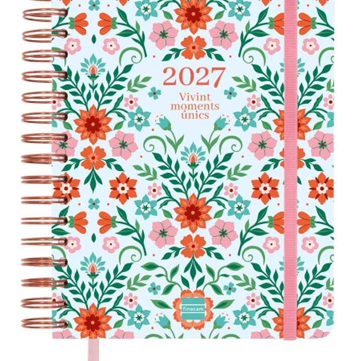 Finocam Vitae Agenda de Espiral en Catalan - 16 Meses - Semana Vista Horizontal - Formato 4º - 155x217mm - Tapa Dura - Papel de 80g/m2 - Goma Elastica 1