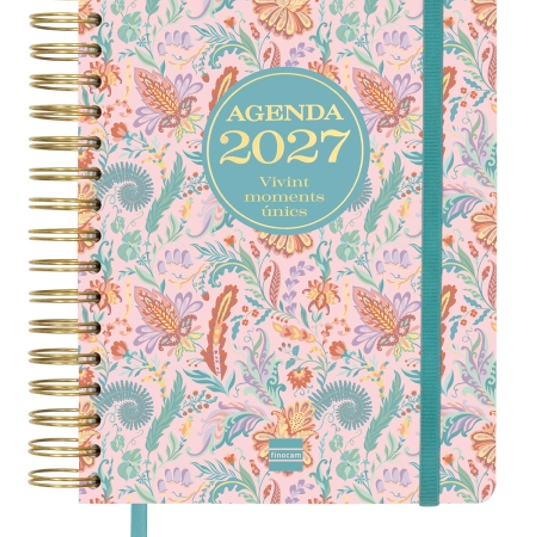 Finocam Vitae Agenda de Espiral en Catalan - 16 Meses - Semana Vista Horizontal - Formato 4º - 155x217mm - Tapa Dura - Papel de 80g/m2 - Goma Elastica 1