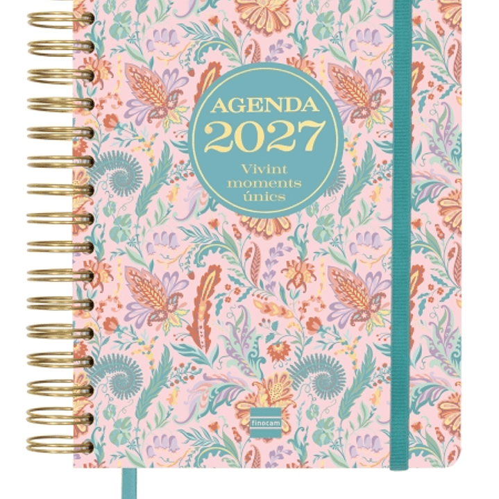 Finocam Vitae Agenda de Espiral en Catalan - 16 Meses - Semana Vista Horizontal - Formato 4º - 155x217mm - Tapa Dura - Papel de 80g/m2 - Goma Elastica 1