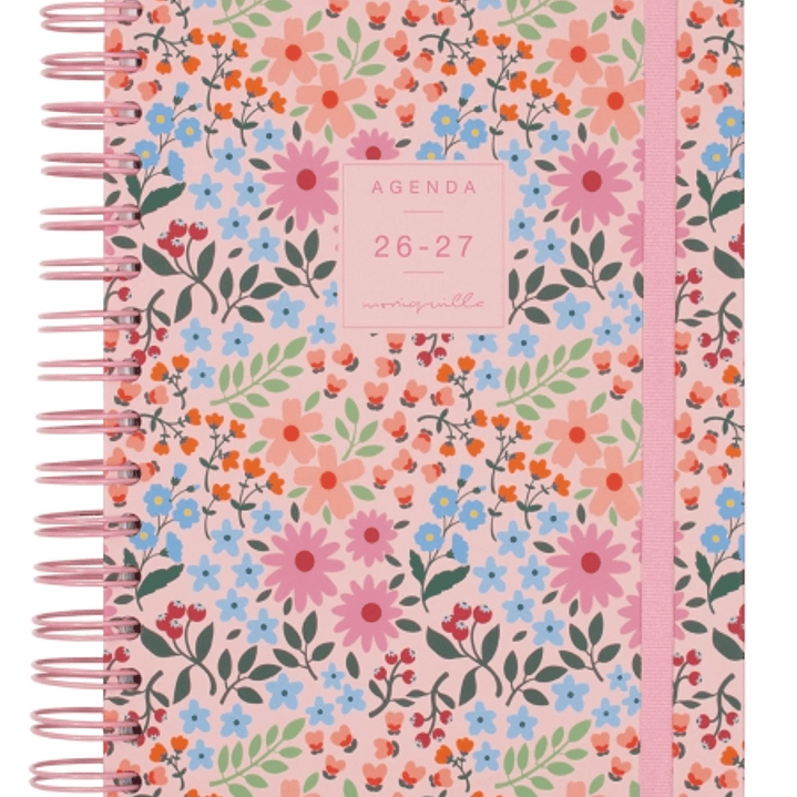 Finocam Moniquilla Agenda Escolar 26/27 - 1 Dia por Pagina - Formato E10 - 155x212mm - Tapa Dura - Papel de 80g/m2 - Espiral Metalica - Multicolor 1
