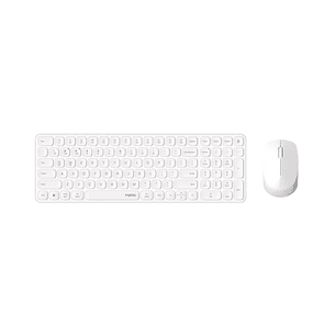 Rapoo 9310M Pack Teclado Ultrafino + Raton Inalambricos - Bluetooth y 2.4GHz -  Raton 2400 DPI - Autonomia hasta 12 Meses - Color Blanco