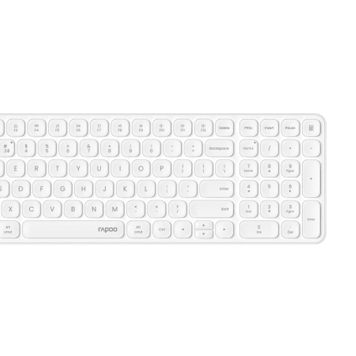 Rapoo 9310M Pack Teclado Ultrafino + Raton Inalambricos - Bluetooth y 2.4GHz -  Raton 2400 DPI - Autonomia hasta 12 Meses - Color Blanco 1