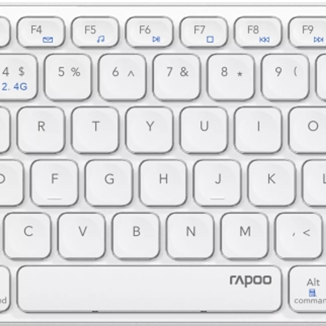 Rapoo E9600M Teclado Compacto Ultafino Inalambrico - Bluetooth y 2.4GHz - Base de Aluminio - Bateria Recargable Ecologica - Color Gris 1