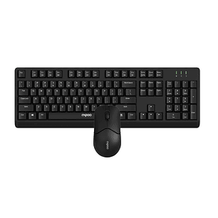 Rapoo X1500 Pack Teclado + Raton Inalambricos - 2.4GHz -  Raton 1200 DPI - Autonomia hasta 12 Meses - Color Negro