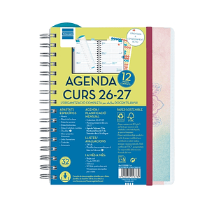 Finocam Magistral Agenda Escolar 26/27 en Catalan - Semana Vista Horizontal - Formato 4º - 155x212mm - Tapas de Polipropileno - Papel de 80g/m2 - Espi