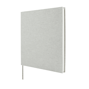 Finocam Jazz Libro de Visitas para Firmar - 80 Hojas - 250X250mm - Papel Marfil de 120g/m2 - Cubierta de Tejido de Encuadernacion - Color Gris