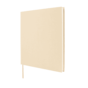 Finocam Jazz Libro de Visitas para Firmar - 80 Hojas - 250X250mm - Papel Marfil de 120g/m2 - Cubierta de Tejido de Encuadernacion - Color Crema