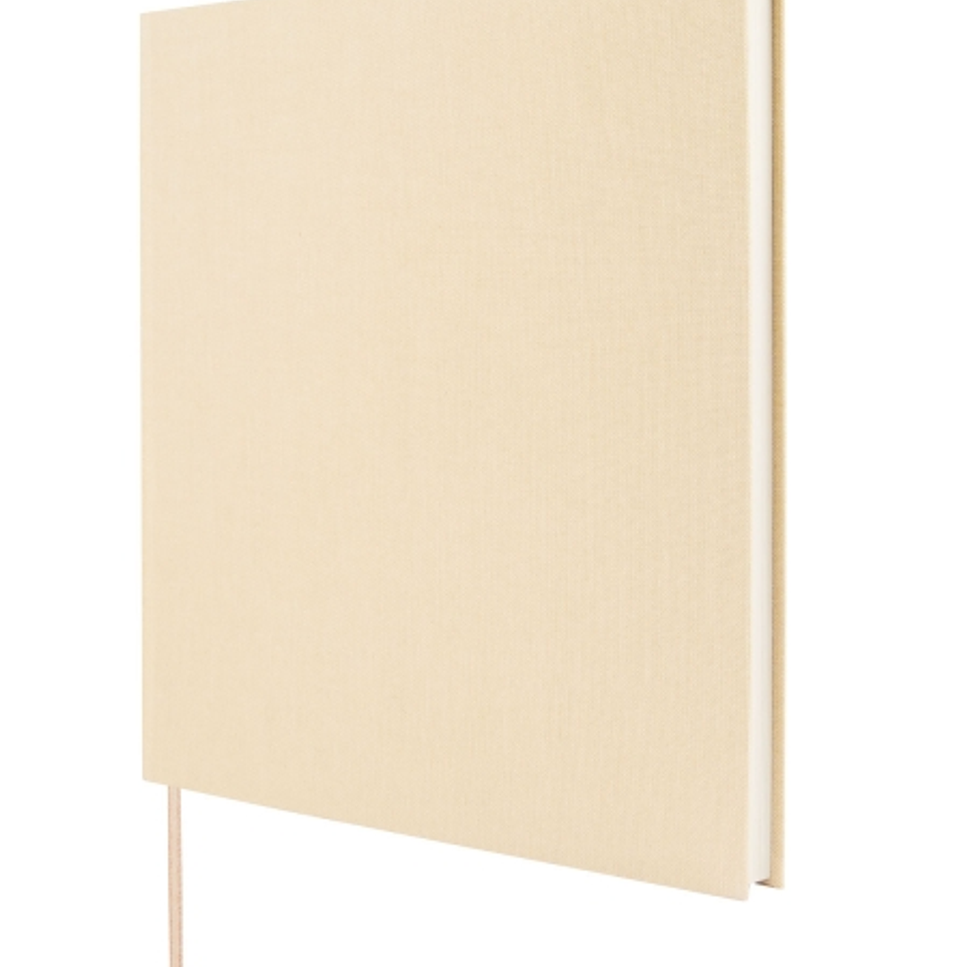 Finocam Jazz Libro de Visitas para Firmar - 80 Hojas - 250X250mm - Papel Marfil de 120g/m2 - Cubierta de Tejido de Encuadernacion - Color Crema 1