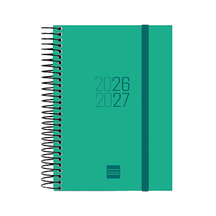 Finocam Espir Agenda Escolar 26/27 - 1 Dia por Pagina - Formato E8 - 120x171mm - Tapas de Polipropileno - Papel de 70g/m2 - Espiral Metalica - Esquina