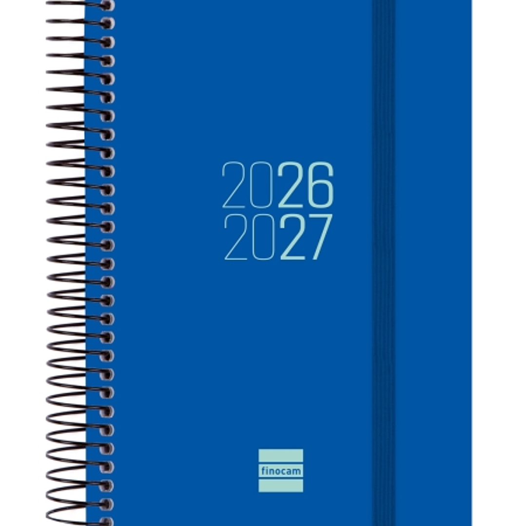 Finocam Espir Agenda Escolar 26/27 - 1 Dia por Pagina - Formato E8 - 120x171mm - Tapas de Polipropileno - Papel de 70g/m2 - Espiral Metalica - Esquina 1