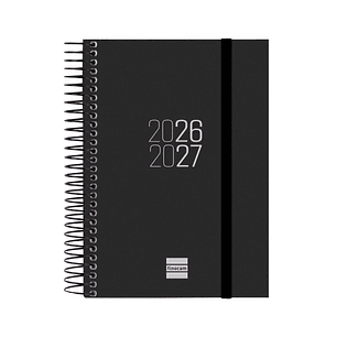 Finocam Espir Agenda Escolar 26/27 en Catalan - 1 Dia por Pagina - Formato E8 - 120x171mm - Tapas de Polipropileno - Papel de 70g/m2 - Espiral Metalic