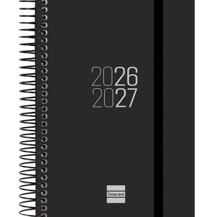 Finocam Espir Agenda Escolar 26/27 en Catalan - 1 Dia por Pagina - Formato E8 - 120x171mm - Tapas de Polipropileno - Papel de 70g/m2 - Espiral Metalic 1