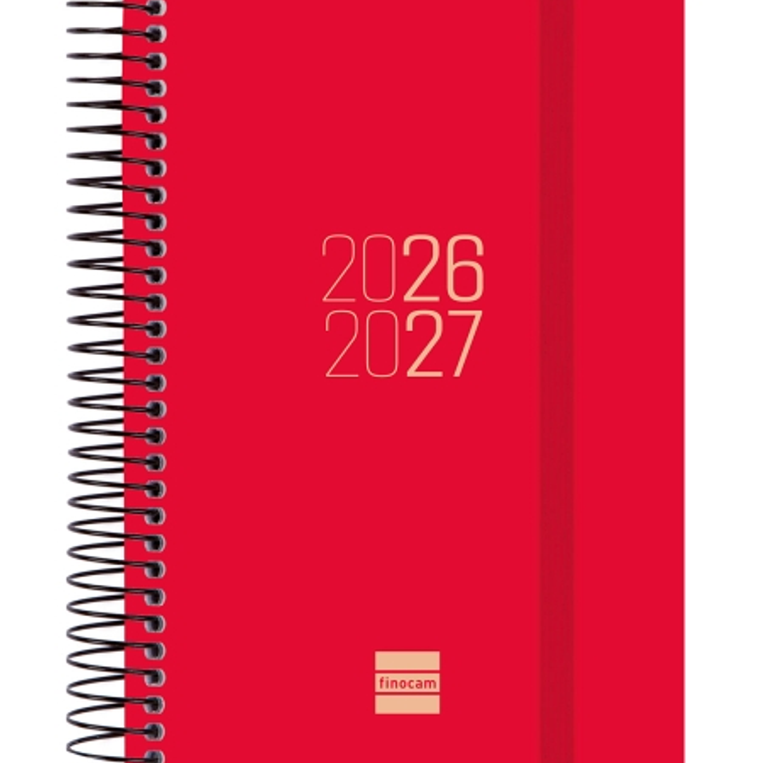 Finocam Espir Agenda Escolar 26/27 en Catalan - 1 Dia por Pagina - Formato E8 - 120x171mm - Tapas de Polipropileno - Papel de 70g/m2 - Espiral Metalic 1