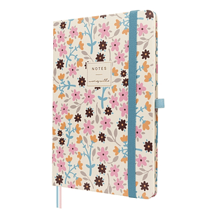 Finocam Moniquilla Cuaderno de Tapa Dura - 72 Hojas - Formato A5 - 148x210mm - Papel Crema de 80g/m2 - Liso - Bolsillo Interior - Cierre con Goma - Ho