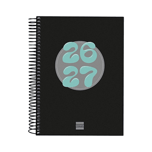 Finocam Cool Agenda Escolar 26/27 en Catalan - 1 Dia por Pagina - Formato 4º - 155x212mm - Tapas de Carton Forrado - Papel de 80g/m2 - Espiral Metalic