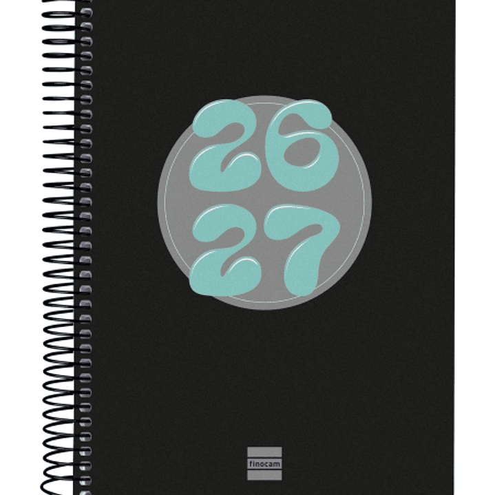 Finocam Cool Agenda Escolar 26/27 en Catalan - 1 Dia por Pagina - Formato 4º - 155x212mm - Tapas de Carton Forrado - Papel de 80g/m2 - Espiral Metalic 1