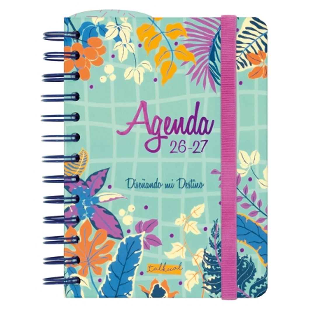 Finocam Talkual Agenda Escolar 26/27 - Semana Vista Horizontal - Formato 8º - 120x169mm - Tapa Dura - Papel de 100g/m2 - Espiral Metalica - Multicolor 1