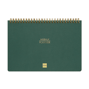 Finocam Haiku Planificador sin Fechar - Internacional - Semana Vista Vertical - 240x165mm - Tapa Dura - Papel de 95g/m2 - 57 Semanas - Espiral Metalic