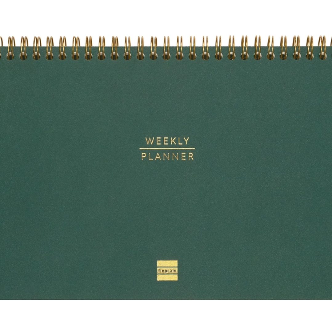Finocam Haiku Planificador sin Fechar - Internacional - Semana Vista Vertical - 240x165mm - Tapa Dura - Papel de 95g/m2 - 57 Semanas - Espiral Metalic 1