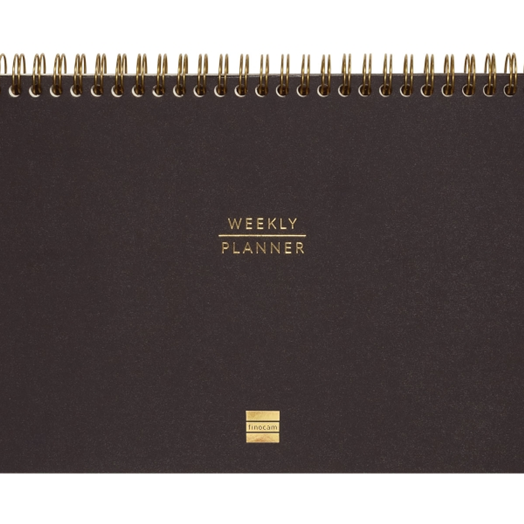Finocam Haiku Planificador sin Fechar - Internacional - Semana Vista Vertical - 240x165mm - Tapa Dura - Papel de 95g/m2 - 57 Semanas - Espiral Metalic 1