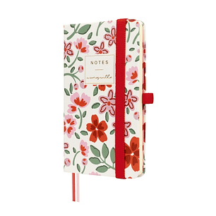 Finocam Moniquilla Cuaderno de Tapa Dura - 72 Hojas - 90x150mm - Papel Crema de 80g/m2 - Liso - Bolsillo Interior - Cierre con Goma - Hojas Microperfo