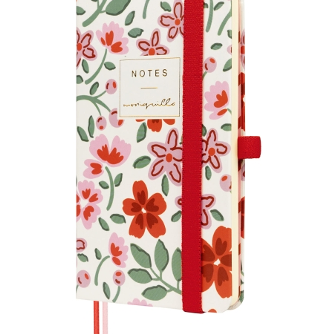 Finocam Moniquilla Cuaderno de Tapa Dura - 72 Hojas - 90x150mm - Papel Crema de 80g/m2 - Liso - Bolsillo Interior - Cierre con Goma - Hojas Microperfo 1