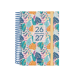 Finocam Secundaria Agenda Escolar 26/27 - 1 Dia por Pagina - Formato 8º - 120x164mm - Tapas de Polipropileno - Papel de 80g/m2 - Espiral Metalica - Es