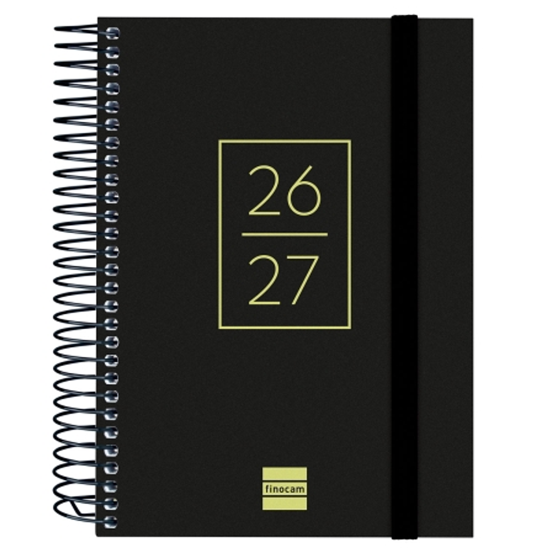 Finocam Secundaria Agenda Escolar 26/27 - 1 Dia por Pagina - Formato 8º - 120x164mm - Tapas de Polipropileno - Papel de 80g/m2 - Espiral Metalica - Es 1