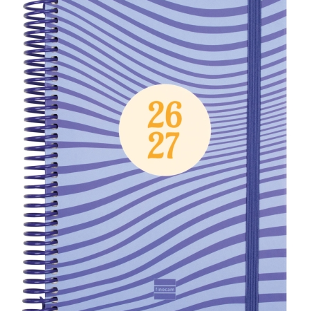 Finocam Diva Agenda Escolar 26/27 - 1 Dia por Pagina - Formato 4º - 155x212mm - Tapas de Carton Forrado - Papel de 80g/m2 - Espiral de Plastico - Esqu 1
