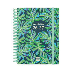 Finocam Diva Agenda Escolar 26/27 - 1 Dia por Pagina - Formato 4º - 155x212mm - Tapas de Carton Forrado - Papel de 80g/m2 - Espiral de Plastico - Esqu