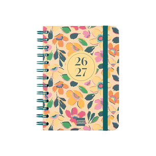 Finocam Cosmo Cart Agenda Escolar 26/27 en Catalan - Semana Vista Horizontal - Formato 8º - 120x169mm - Tapas de Carton Forrado - Papel de 80g/m2 - Es