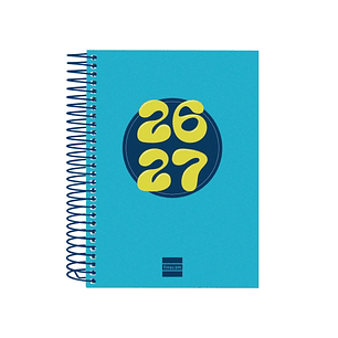 Finocam Cool Agenda Escolar 26/27 en Catalan - 1 Dia por Pagina - Formato 8º - 120x164mm - Tapas de Carton Forrado - Papel de 80g/m2 - Espiral Metalic