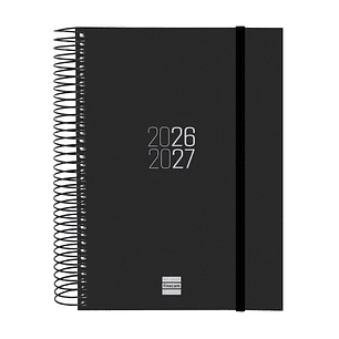 Finocam Espir Agenda Escolar 26/27 - 1 Dia por Pagina - Formato E10 - 155x212mm - Tapas de Polipropileno - Papel de 70g/m2 - Espiral Metalica - Esquin