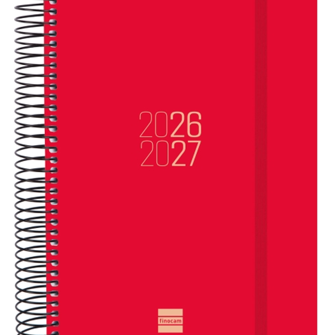 Finocam Espir Agenda Escolar 26/27 - 1 Dia por Pagina - Formato E10 - 155x212mm - Tapas de Polipropileno - Papel de 70g/m2 - Espiral Metalica - Esquin 1