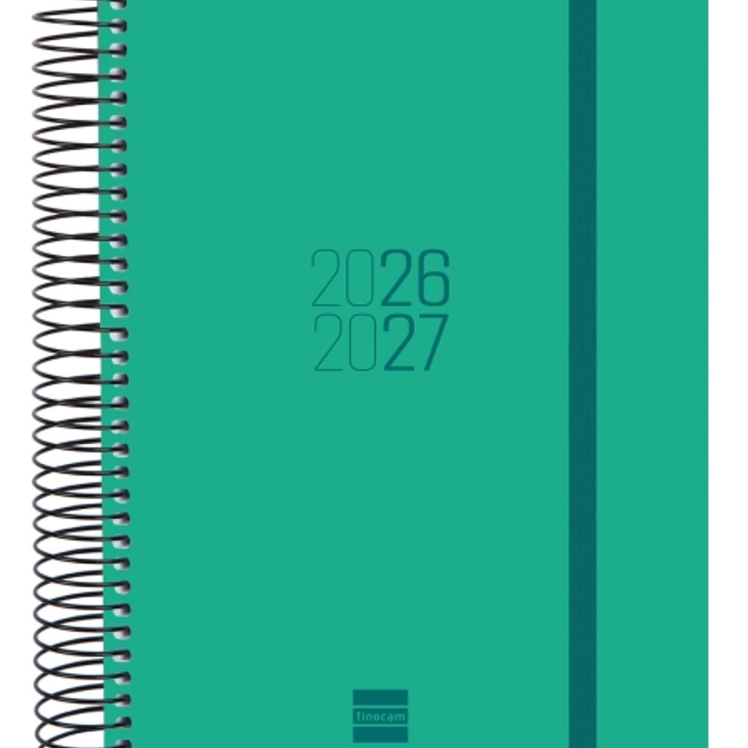 Finocam Espir Agenda Escolar 26/27 - 1 Dia por Pagina - Formato E10 - 155x212mm - Tapas de Polipropileno - Papel de 70g/m2 - Espiral Metalica - Esquin 1