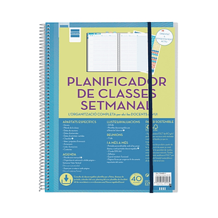 Finocam Organizacion Planificador de Clases sin Fechar en Catalan para Docentes - Semana Vista Vertical - 230x310mm - Tapas de Polipropileno - Papel d