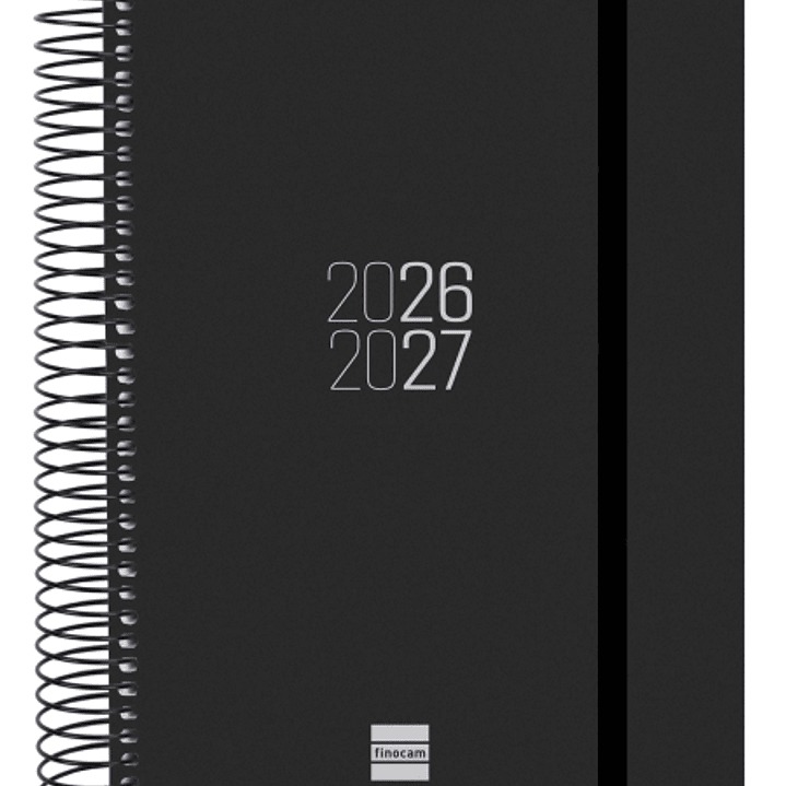 Finocam Espir Agenda Escolar 26/27 en Catalan - 1 Dia por Pagina - Formato E10 - 155x212mm - Tapas de Polipropileno - Papel de 70g/m2 - Espiral Metali 1