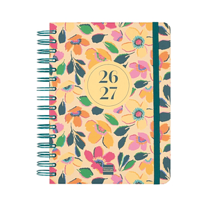 Finocam Cosmo Cart Agenda Escolar 26/27 - 1 Dia por Pagina - Formato 4º - 155x212mm - Tapas de Carton Forrado - Papel de 80g/m2 - Espiral Metalica - E